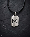 Rune Dagaz 157 mit Schlangenkette - Silber