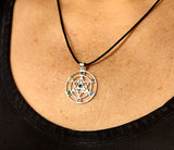 Anhänger 416 Metatrons Würfel mit Chakra Steinen - Silber