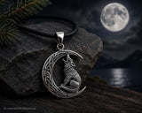 Anhänger 355 Wolf im Mond - Silber