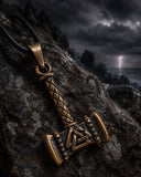 Anhänger 207 Thorshammer mit Valknut - Bronze