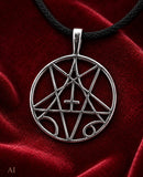 Pentagramm 56 mit Schlangenkette - Silber