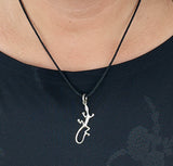 Echse 3 mit Schlangenkette - Silber