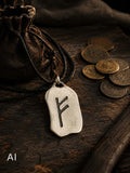 Rune Fehu 299 mit Schlangenkette - Silber