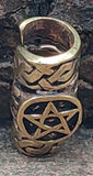 Bartperle Pentagramm - Bronze