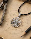 Anhänger 402 - Metatrons Würfel mit Silberkette