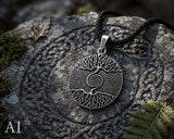 Lebensbaum 18 mit Korbkette - Silber