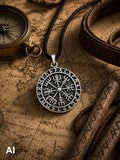 Wikinger Kompass 285 mit Schlangenkette - Silber