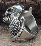 Ring Totenkopf Gr. 56-72 - gewölbt - Edelstahl
