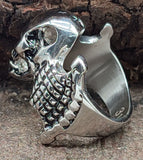 Ring Totenkopf Gr. 56-72 - gewölbt - Edelstahl