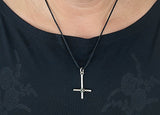Kreuz 65 mit Schlangenkette - Silber