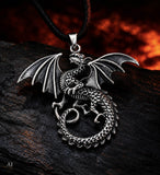 Drache 236 mit Schlangenkette - Silber
