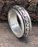 Totenkopf-Drehring, Gr. 54-70 (ring3) - Silber