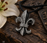 Anhänger 14 Fleur-de-Lis - Edelstahl