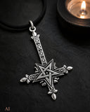 Kettenanhänger Kreuz & Pentagramm aus 925 Silber | Unisex Nr.133 mit Korbkette