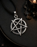 Pentagramm 252 mit Schlangenkette - Silber