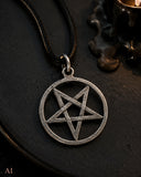 Pentagramm 53 mit Schlangenkette - Silber