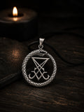 Anhänger 423 Siegel Luzifers mit Korbkette - Silber
