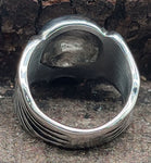Ring Totenkopf Gr. 56-72  - glatt - Edelstahl