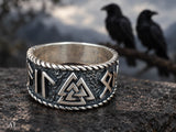 Ring Wotansknoten Valknut, Gr. 52-74 (wota2) - Silber