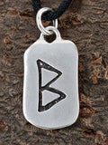 Rune Berkana 296 mit Schlangenkette - Silber