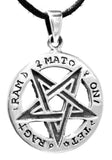 Pentagramm 136 mit Korbkette - Silber