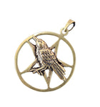 Anhänger 175 Pentagramm mit Rabe - Bronze