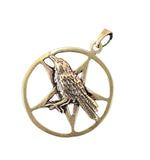 Anhänger 175 Pentagramm mit Rabe - Bronze