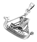 Wikinger-Schiff 240 mit Schlangenkette - Silber