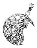 Wolf im Mond 354 mit Schlangenkette - Silber