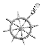 Steuerrad 127 mit Schlangenkette - Silber