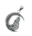 Wolf im Mond 355 mit Schlangenkette - Silber