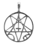 Pentagramm 56 mit Schlangenkette - Silber