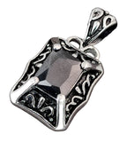 Anhänger 124 schwarzer Stein - Edelstahl