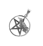 Rabe im Pentagramm 80 mit Schlangenkette - Silber