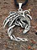 Drache 288 mit Schlangenkette - Silber