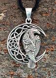 Rabe im Mond 392 mit Schlangenkette - Silber