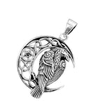 Rabe im Mond 392 mit Schlangenkette - Silber