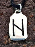 Rune Hagalaz 308 mit Schlangenkette - Silber