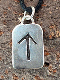 Rune Tiwaz 156 mit Schlangenkette - Silber