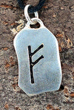 Rune Fehu 299 mit Schlangenkette - Silber