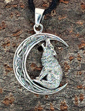 Wolf im Mond 355 mit Schlangenkette - Silber