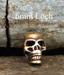 Bartperle Totenkopf 6 mm - Bronze