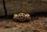 Bartperle Pentagramm - Bronze
