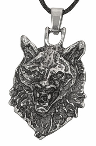 Anhänger 29 Wolfskopf - Edelstahl