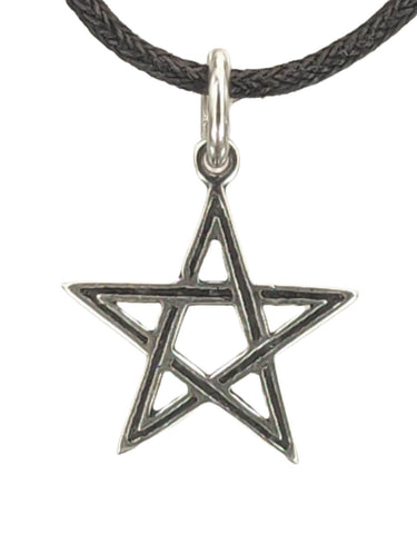 Pentagramm 45 mit Schlangenkette - Silber