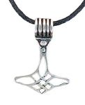 Thorshammer 71 A mit Schlangenkette - Silber