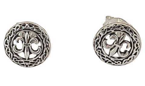 Ohrstecker 27 Fleur-de-Lys - Silber