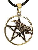 Anhänger 161 Pentagramm mit Rabe - Bronze