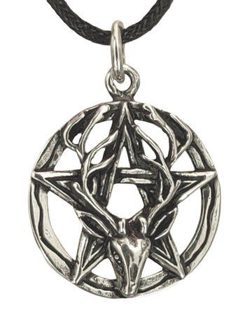 Pentagramm 139 mit Schlangenkette - Silber