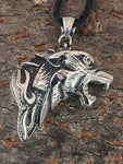 Anhänger 30 A Wolfskopf - Edelstahl
